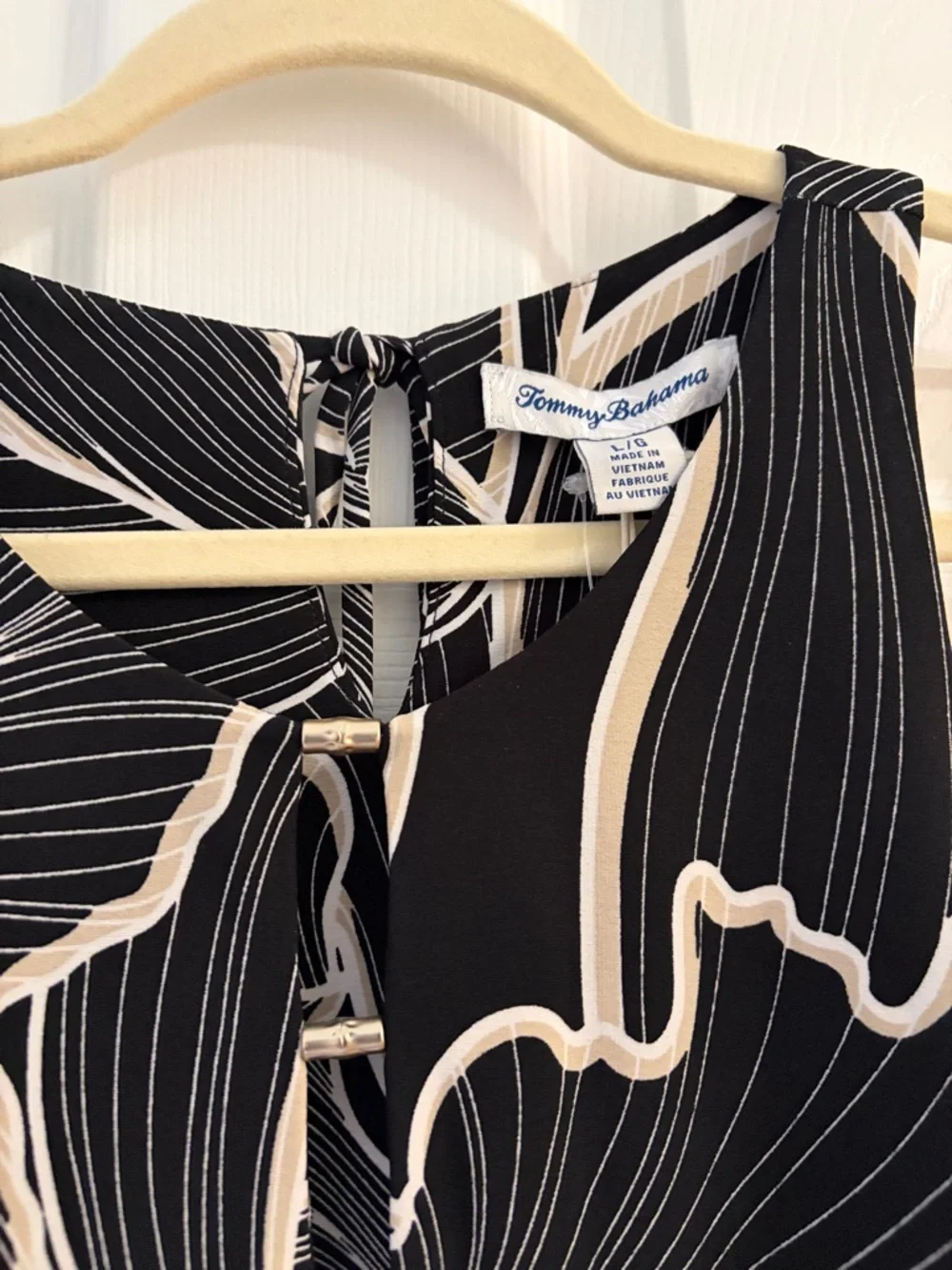 Tommy Bahama Black & White Floral Midi Dress - Picture 2 of 4